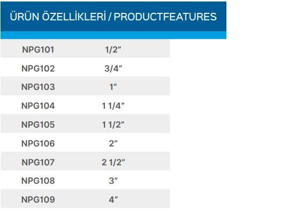 Teknik Veriler Tablosu