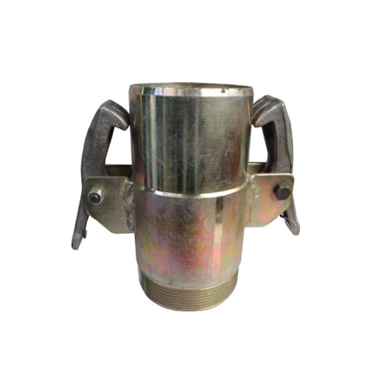 Male pump connection  with ratchet