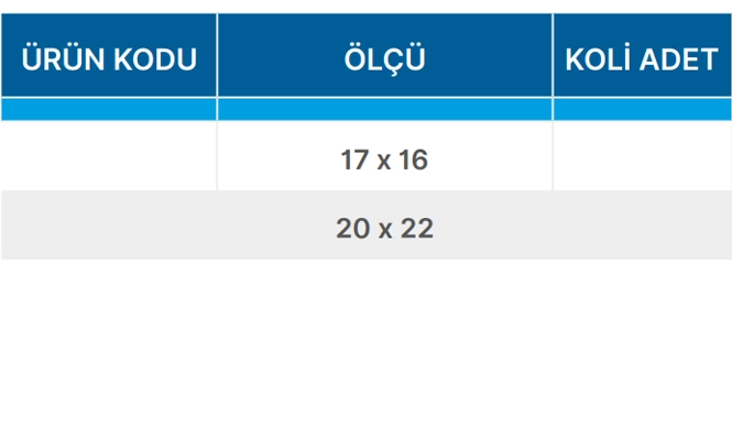 Teknik Veriler Tablosu