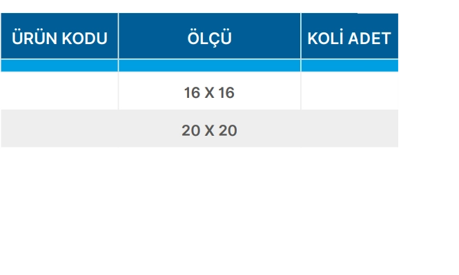 Teknik Veriler Tablosu