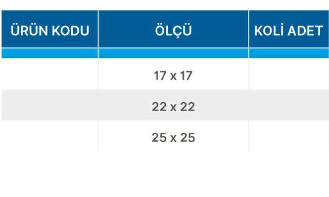 Teknik Veriler Tablosu