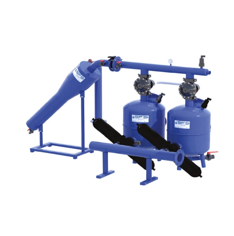 Hydrocyclone system with 2 algae filters