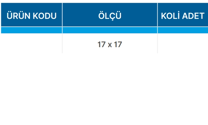 Teknik Veriler Tablosu
