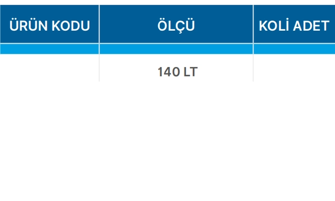 Teknik Veriler Tablosu