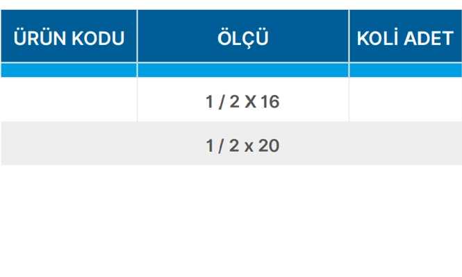 Teknik Veriler Tablosu